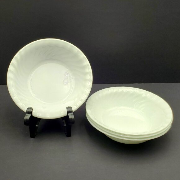Corelle White Swirl Enhancements Soup Cereal Salad Bowls Corning Sculpted Bowls - Picture 2 of 8